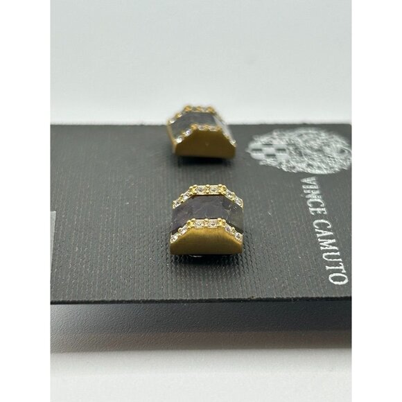 Vince Camuto Goldtone Crystal Wrapped Stud Earrings - NWT - Picture 3 of 4